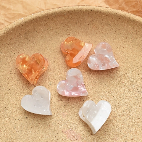 Mini Hair Claw Clips Acetate Heart Star Shell Shaped Sweet Korean Style Hair Accessories For Women Girls