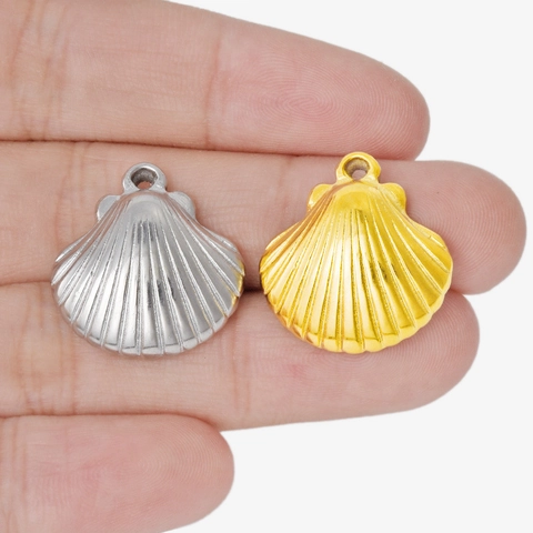 Shell Pendant 304 Stainless Steel Ocean Sea Animal Vacuum Plated Jewelry Making Accessory For DIY Necklace Bracelet