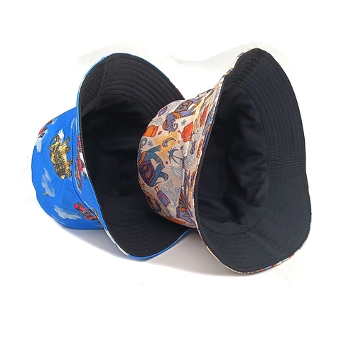 Vissershoed Met Olifantenprint Polyester Omkeerbaar Zonbescherming Zomer Outdoor Etnische Stijl Voor Dames