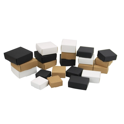 Small Kraft Paper Packaging Boxes Foldable Gift Boxes For Jewelry Soap Candy E-commerce Shipping Square Cardboard