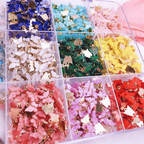 Ciondoli A Farfalla Charms Acrilico Lega Colorato DIY Gioielli Accessori Per Orecchini Collana Artigianato