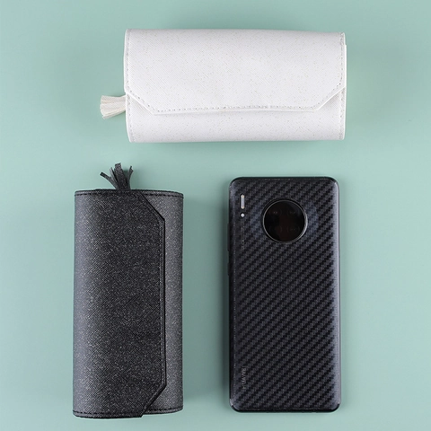 Portable Jewelry Roll Organizer Travel Synthetic Leather Jewelry Bag For Rings Earrings Necklaces Storage Case Small Jewelry Pouch