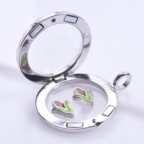 Lindos Charms Flotantes Frutas Verduras Aleación Esmalte DIY Joyería Accesorios Relicario Mini Colorido Piezas Decorativas