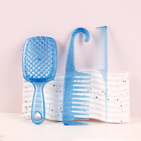 Ontwarrende Massage Haarborstel Hol Raster Hart Ontwerp Glitter Plastic Styling Tool Professionele Salon Thuis Dagelijks Gebruik