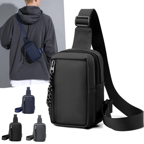 Herren Wasserdichte Brusttasche Leichte Umhängetasche Verschleißfeste Mehrfachtaschen Outdoor Reise Lässig