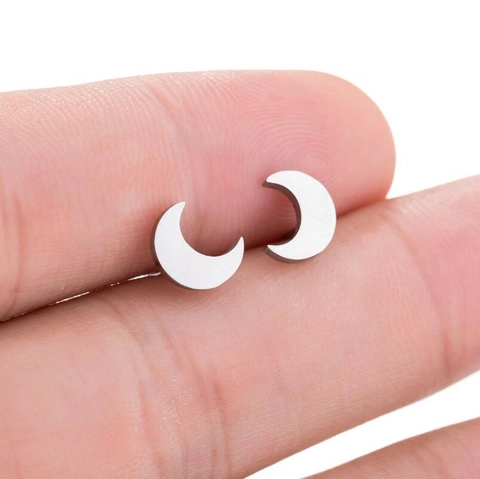 Halve Maan Oorknopjes Roestvrij Staal Minimalistisch Eenvoudig Klein Piercing Sieraden Voor Dames Meisjes