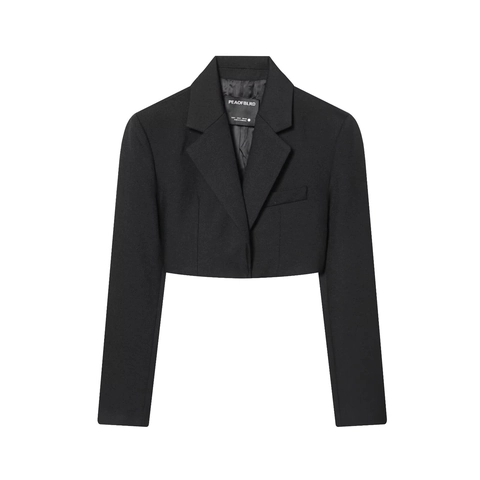 Blazer Corto De Color Sólido Para Mujer Y Pantalones De Campana Cintura Alta Streetwear Retro Elegante Conjuntos Trajes