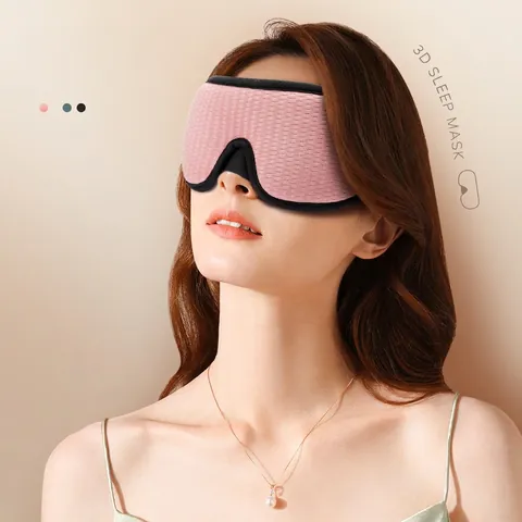 3D Sleep Mask Breathable Mesh Memory Foam Eye Mask Contoured Blackout Travel Blindfold For Sleeping Home Office