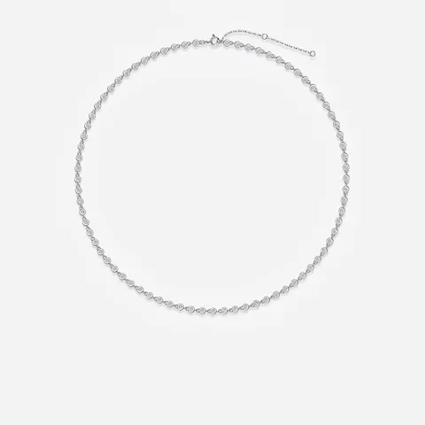 S925 Sterlingsilber Moissanit Tennis Halskette Für Damen Herren Rundschliff Funkelnde Labordiamant Choker Kette Schmuck Geschenk