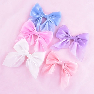 Mesh Bow-knot Cake Topper Birthday Party Decoration Handmade Fabric Bow Ornament With Support Stick And Adhesive Dots For Baking Dessert Decor