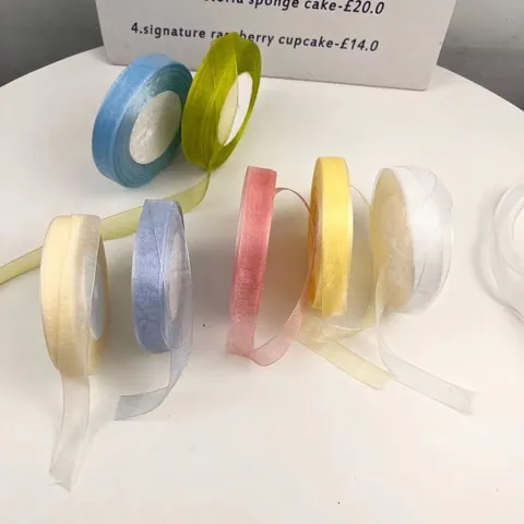 Nastro Di Organza Trasparente Tinta Unita Per Confezioni Regalo Decorazioni Floreali Fiocchi Capelli DIY Matrimonio
