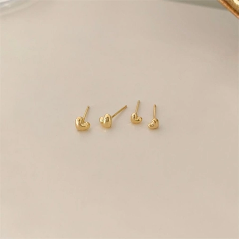Orecchini A Lobo Cuore Argento Sterling 925 Minuscolo Minimalista Stile Coreano Gioielli Per Donne Ragazze Semplice