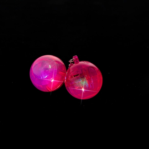 Retro 70er Diskokugel Led Leuchtende Ohrhänger Vintage Neon Nachtclub Facettierte Kugel Kunststoff Ohrringe Für Party Damen Schmuck