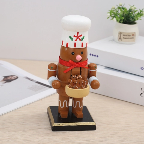 Christmas Wooden Nutcracker Puppet Figurine Santa Snowman Penguin Painted Traditional Holiday Home Table Desk Decoration