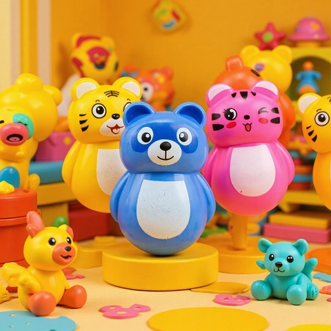 Mini Jouet Culbuto Animaux Dessin Animé Plastique Jouet Bascule Remplissage Capsule Cadeau Enfants