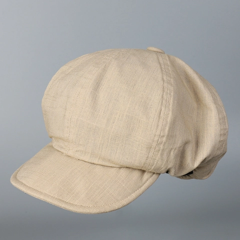 Dames Katoen Linnen Newsboy Pet Verstelbare Elastische Octagonale Hoed Ademend Zonbescherming Japanse Stijl Casual