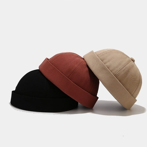 Cappello Docker Retrò In Cotone Senza Tesa Regolabile Minimalista Hip Hop Cappello Da Proprietario Per Uomo Donna Unisex