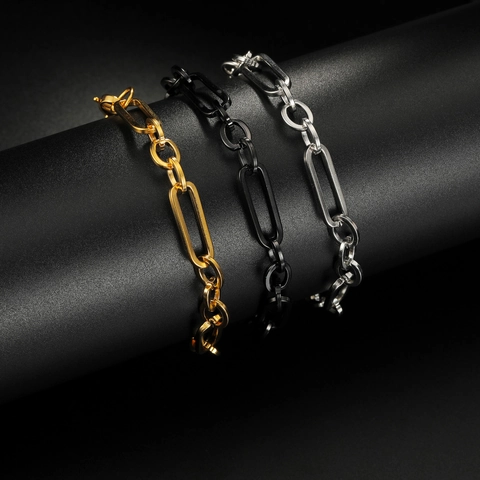 Bracciale A Catena Graffetta In Acciaio Inossidabile Per Uomo Donna Unisex Hip Hop Punk Gioielli Di Moda Retro