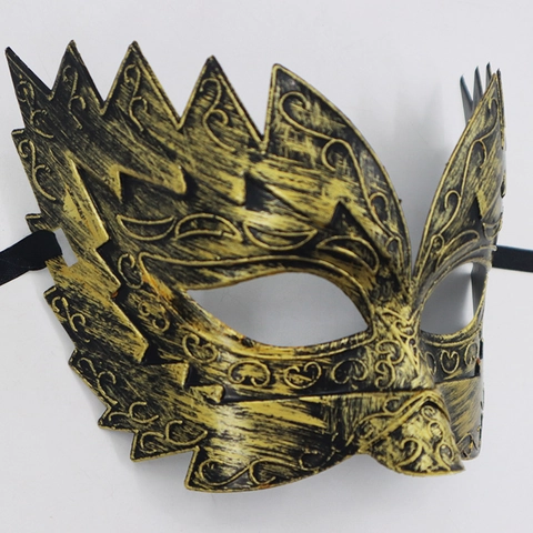 Vintage Halbmaske Maskerade Maske Kunststoff Gezackte Kante Retro Antik Finish Für Halloween Karneval Party Performance