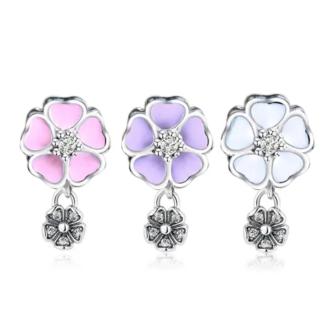 Ciondolo A Fiore Lega Smalto Con Strass Per DIY Braccialetto Accessorio Per Gioielli Da Donna