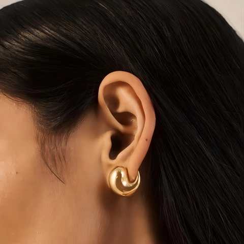Minimalistischer Edelstahlschmuck Komma Wassertropfen Ohrringe Und Ring Organische Kurven Mode Für Damen Hochglanzpoliertes Zubehör