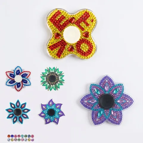 DIY Pittura Diamante Fidget Spinner Acrilico Cristallo Strass Mandala Sollievo Stress Giocattolo Educativo Per Bambini