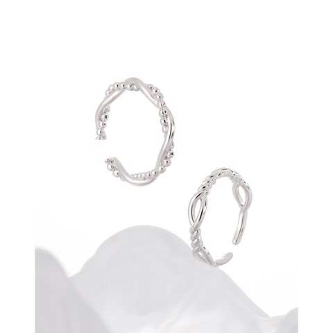 925 Sterlingsilber Offene Ringe Für Paare Minimalistisches Perlenkette Wicklung Hohl Design Verstellbarer Fingerring Schmuck