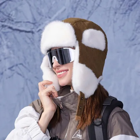 Cappello Da Trapper Invernale Da Donna Fodera In Pelliccia Sintetica Paraorecchie Termico Antivento Per Sci