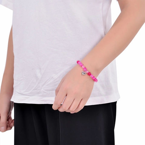 Bracciale In Perle Di Pietra Naturale Con Ciondolo A Cuore Agata Cristallo Gioielli Curativi Fatti A Mano Regalo E Carta