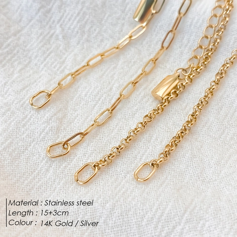 Adjustable Stainless Steel Paperclip And Cable Chain Bracelet For DIY Jewelry Making Gold Silver Half Finished Accessory