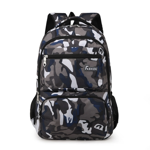 Sac À Dos Camouflage Tissu Oxford Résistant À L'eau Sac D'ordinateur Pour École Voyage Plein Air Multi Poches Unisexe Respirant
