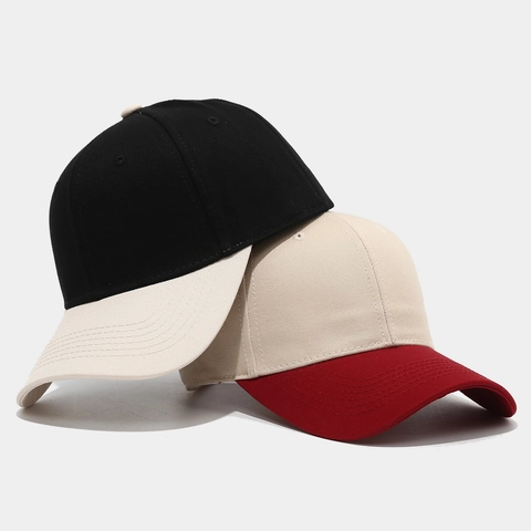 Cappellino Da Baseball Patchwork Colore A Contrasto Cotone Twill Multi-Pannello Tesa Curva Cappello Sole Traspirante Regolabile