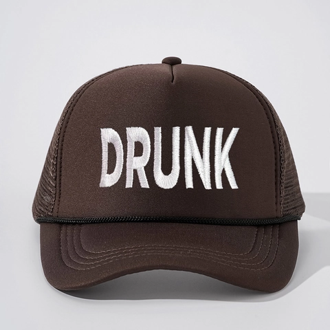 Cappello Trucker Ricamato Drunk Schiuma Rete Regolabile Berretto Da Baseball Protezione Solare All Aperto Streetwear