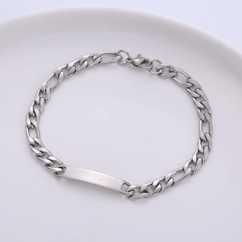 Pulseras De Acero De Titanio Geométricas Minimalistas Unisex