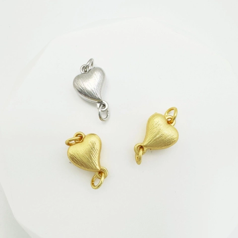 DIY Heart Magnetic Jewelry Clasp Copper Gold Silver Plated Brushed Finish Connector For Necklace Bracelet Jewelry Making