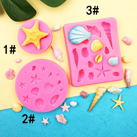 Stampo In Silicone Serie Oceano Forme Stella Marina Conchiglia Per Decorazione Torte Fondant Resina Argilla DIY Artigianato