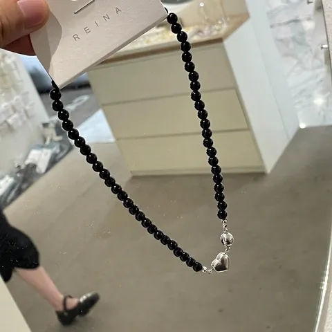 Herz Anhänger Halskette Mit Glasperlen Und Kunstperlen Legierung Magnetverschluss Eleganter Modeschmuck Für Damen