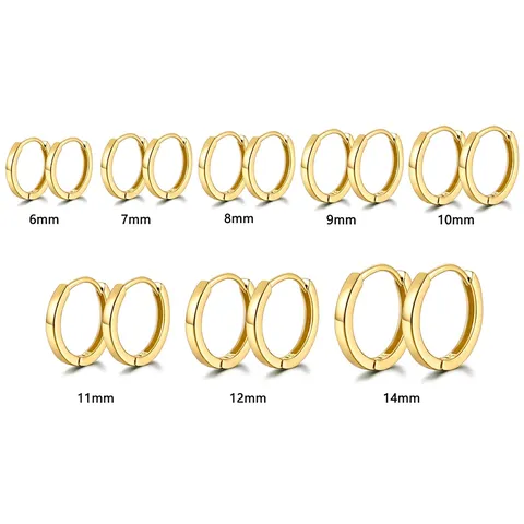 925 Sterling Silver Hoop Earrings Minimalist High Polished Circular Huggie Earring Women Men Daily Wear Fashion Jewelry
