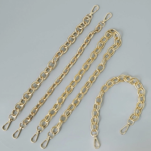 Gold Metal Bag Strap Replacement Chain For Handbags Shoulder Bags Fashion Thick Link With Lobster Clasps Trendy Gear