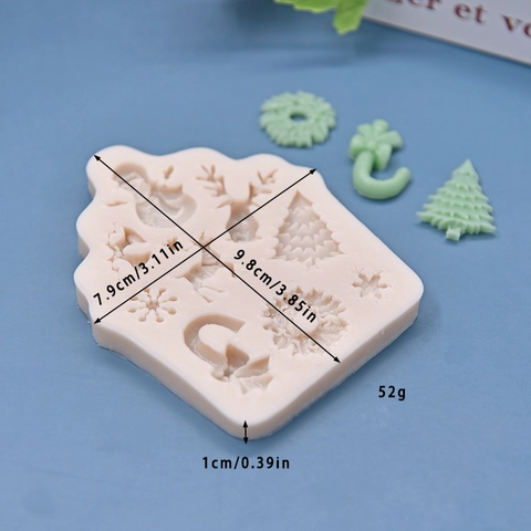 Molde De Silicona De Navidad Muñeco De Nieve Reno Copo De Nieve Árbol Hornear DIY Decoración De Pasteles Chocolate Fondant