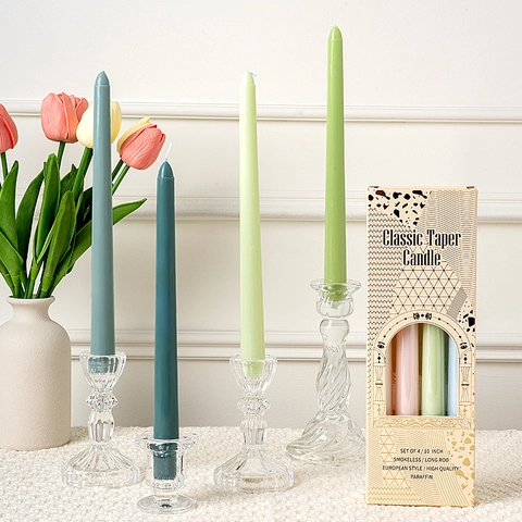 Classic Taper Candles Long Smokeless Paraffin Wax Decorative For Wedding Party Banquet Home Dinner Atmosphere