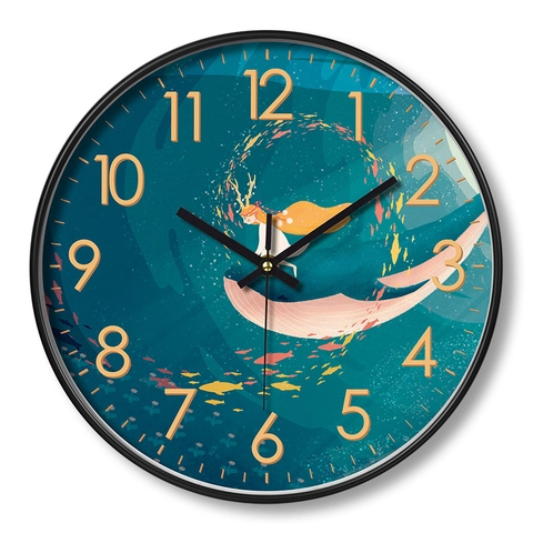 Wall Clock Silent Non Ticking Round Quartz Plastic Decorative For Living Room Bedroom Office Nordic Style