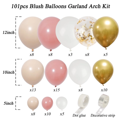 Kit Guirlande Arche Ballons Or Luxe Avec Ballons Latex Confettis Pour Mariage Anniversaire Enterrement Vie Jeune Fille Décoration
