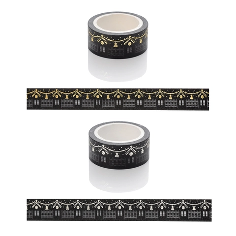 Ruban Washi En Feuille D'or Et D'argent Pour Scrapbooking DIY Lune Étoile Maison Branches Papier Décoratif Pour Bullet Journal