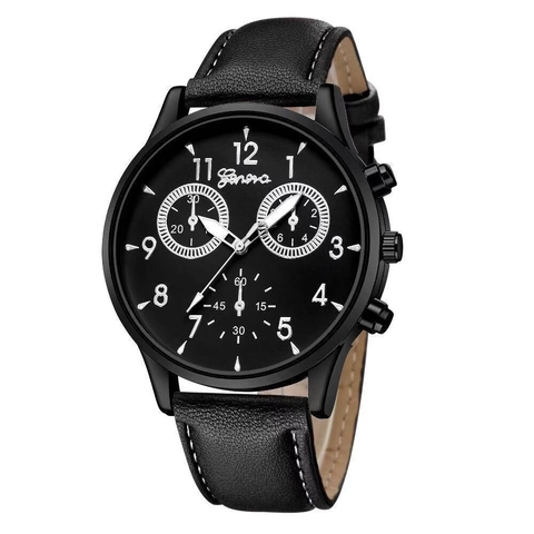 Men Quartz Watch With Faux Leather Strap Alloy Case Fashion Business Decorative Analog Dial Pointer Wristwatch For Men