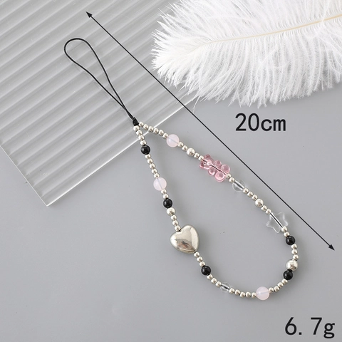Trendige Kristall Schmetterling Perlen Handy-Anhänger Für Damen Mode Acryl Künstliche Perle Stern Herz Handy-Schlaufe Kette Zubehör
