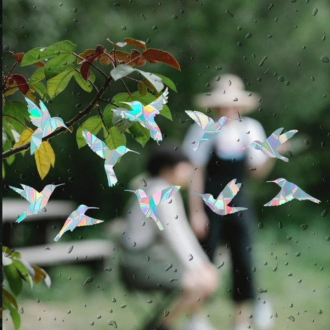 Pegatina Ventana Prisma Arcoíris Película Vidrio Estática Holográfica Atrapasol Mariposa Estrella Gato Luna Extraíble