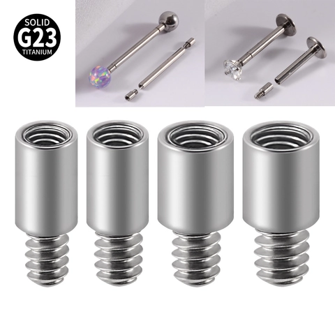 Tige D'extension De Piercing En Titane G23 Solide À Filetage Interne Accessoire Pour Labret Stud Anneau De Nombril