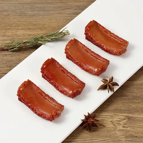 Simulation Ribs Food Model Keychain Bag Charm PVC Realistic Artificial Braised Steamed Ribs Decorative Pendant Novelty