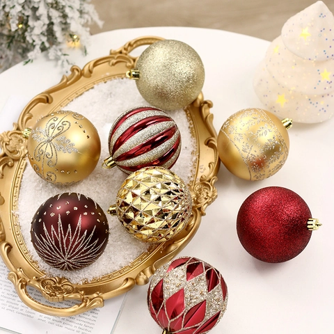 Palle Di Natale In Plastica Dipinte Infrangibili Decorazioni Appese Per Albero Di Natale Design Assortiti Decorazione Festiva